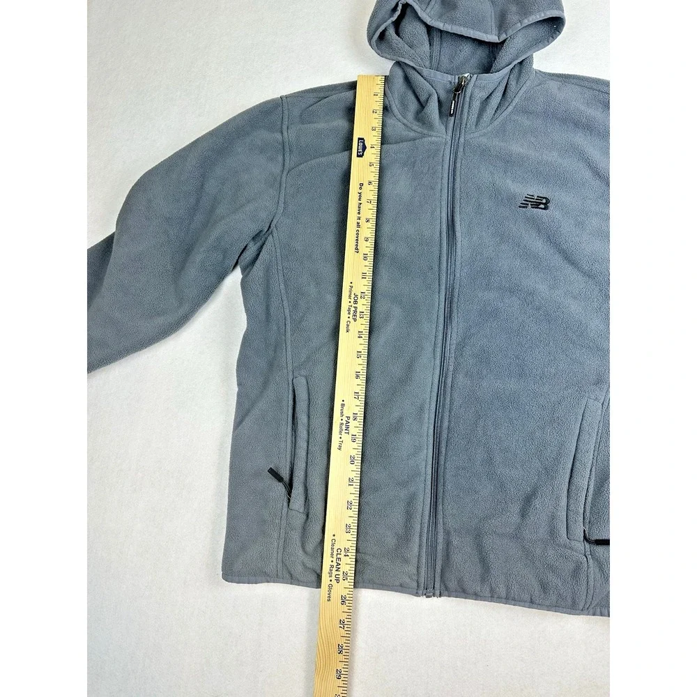 New Balance Men's Hoodie Full Zip Fleece Hooded Size M Medium Gray